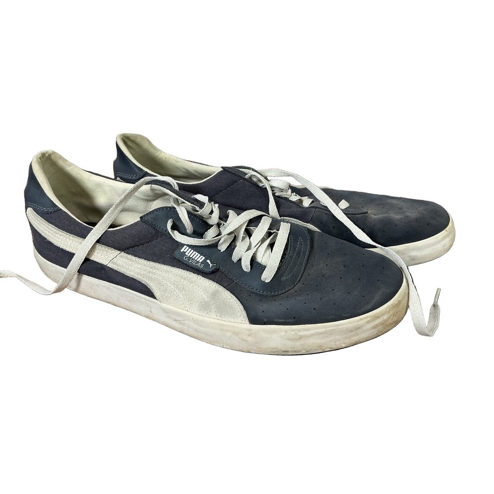 Puma G. Vilas Sneakers Men's US 13 Navy Blue Canvas Suede Low Top Comfort